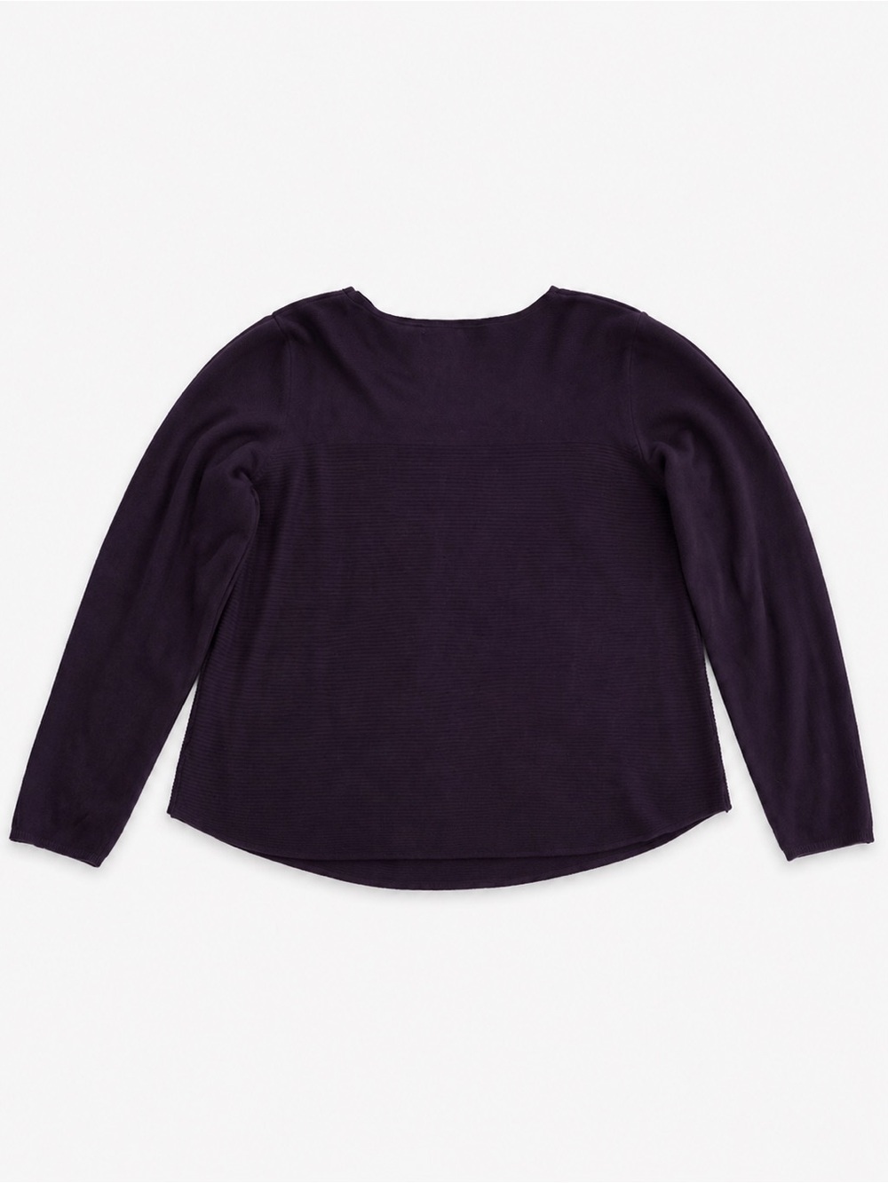 Croft & Barrow Purple Ribbed Crewneck Long-Sleeve Top - Picture 3 of 9